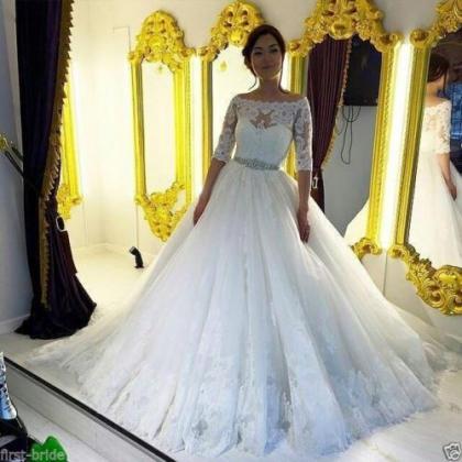 Sexy White/ivory Long Sleeve Lace Wedding Dress..