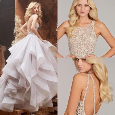 Sexy Backless Romantic Ruffles Wedding Dress Popular Bridal Gown Custom Made New 