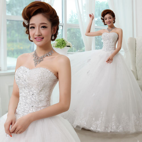 Sweetheart Ball Gown Tulle White/ivory Handmade Wedding Dresses Custom Made